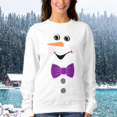 Aangepaste Snowman Paarse Bowtie Black Buffalo But Trui