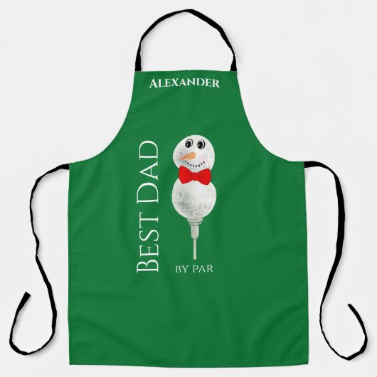 Aangepaste Snowman Red Bowtie Black Buffalo Button Schort (Voorkant)