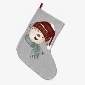 Aangepaste Snowman Winter Kerstmis Grote Kerstsok (Voorkant (Hangend))