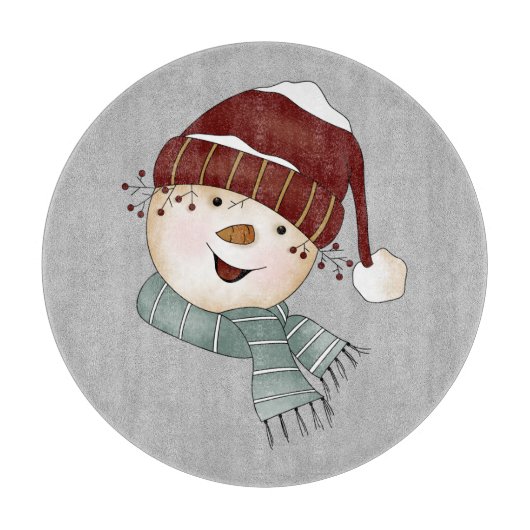 Aangepaste Snowman Winter Kerstmis Snijplank (Voorkant)