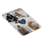 Aangepaste Snowy Blue Buffalo Plaid Foto Kerstmis Magneet (Rechterzijde)