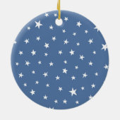 Aangepaste Snowy Street Scene-kerstdecoratie Keramisch Ornament (Achterkant)