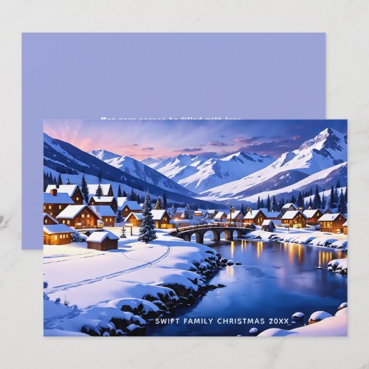 Aangepaste Snowy Winter Wonderland, Kerstmis Feestdagenkaart (Voorkant / Achterkant)