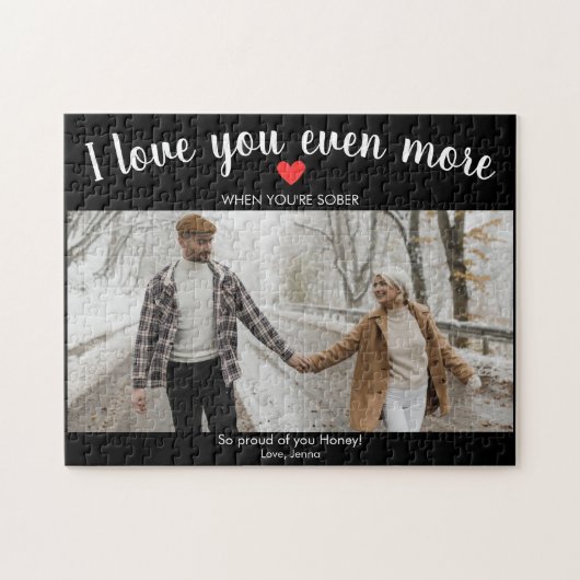 Aangepaste sobere support geschenk 1 foto geperson legpuzzel (Horizontaal)