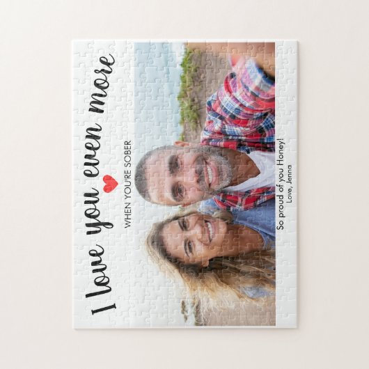 Aangepaste soberheid geschenk 1 foto gepersonalise legpuzzel (Verticaal)