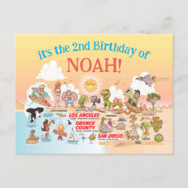 Aangepaste SoCal Birthday Uitnodiging Briefkaart