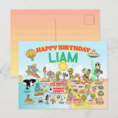 Aangepaste SoCal Birthday Uitnodiging Briefkaart (Voorkant / Achterkant)