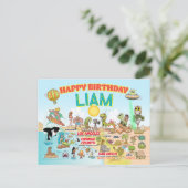 Aangepaste SoCal Birthday Uitnodiging Briefkaart (Staand voorkant)