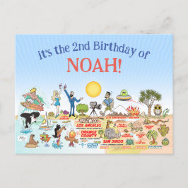 Aangepaste SoCal Birthday Uitnodiging Briefkaart