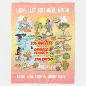 Aangepaste SoCal Paradise Fleece Deken (Voorkant)