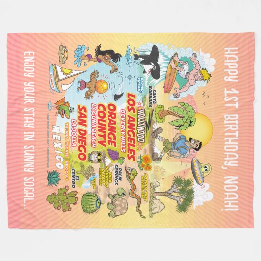 Aangepaste SoCal Paradise Fleece Deken (Voorkant (Horizontaal))