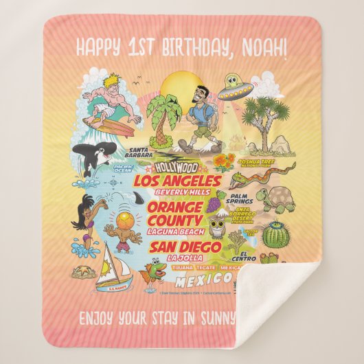 Aangepaste SoCal Paradise Sherpa Deken (Voorkant)