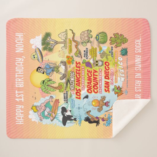 Aangepaste SoCal Paradise Sherpa Deken (Voorkant (horizontaal))