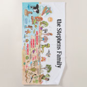 Aangepaste SoCal Sunset Beach Blanket Strandlaken (Voorkant)