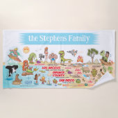 Aangepaste SoCal Sunset Beach Blanket Strandlaken (Voorkant)