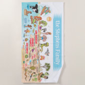 Aangepaste SoCal Sunset Beach Blanket Strandlaken (Voorkant)