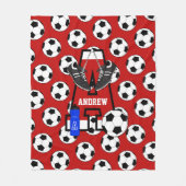 Aangepaste Soccer Monogram Letter A Fleece Deken (Voorkant)