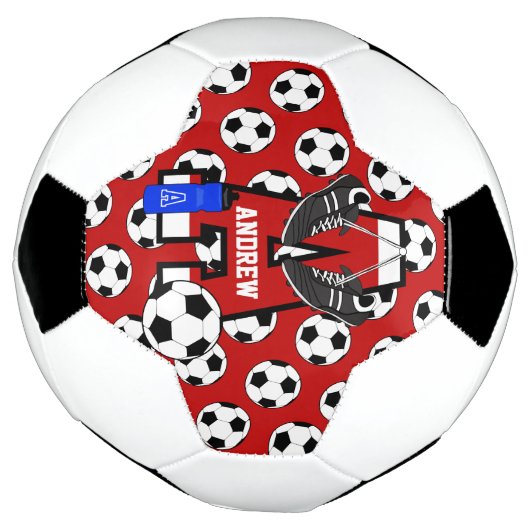 Aangepaste Soccer Monogram Letter A Voetbal (Gedraaid)