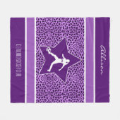Aangepaste Soccer Paarse Cheetah Print Fleece Deken (Voorkant (Horizontaal))