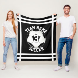 Aangepaste Soccer Team Name en Player Number Sport Fleece Deken