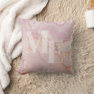 Aangepaste social media-handle roze goud marmer kussen
