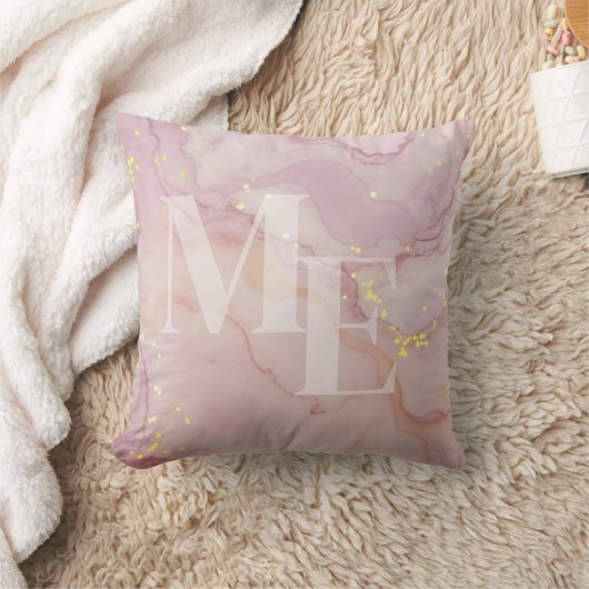 Aangepaste social media-handle roze goud marmer kussen (Deken)