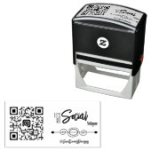 Aangepaste Social Media QR Code Self-Inking Stamp Zelfinktende Stempel (In situ)