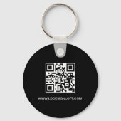 Aangepaste Social Media QR code website logo zwart Sleutelhanger (Achterkant)
