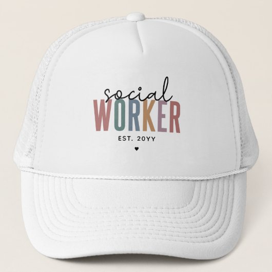 Aangepaste sociale medewerker Vaste afstuderen cad Trucker Pet (Voorkant)