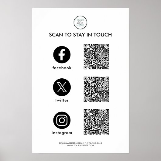 Aangepaste sociale media bedrijfs poster (Voorkant)