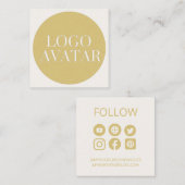 AANGEPASTE SOCIALE MEDIA-ICONS AVATAR-LOGO VIERKANTE VISITEKAARTJE (Voorkant / Achterkant)