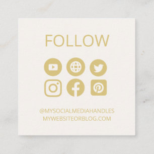 AANGEPASTE SOCIALE MEDIA-ICONS AVATAR-LOGO VIERKANTE VISITEKAARTJE