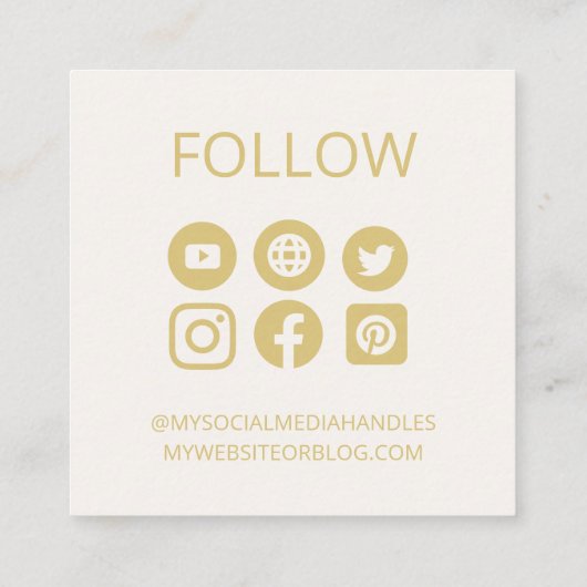 AANGEPASTE SOCIALE MEDIA-ICONS AVATAR-LOGO VIERKANTE VISITEKAARTJE (Achterkant)