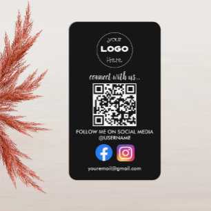 Aangepaste sociale media QR Code Black Professiona Visitekaartje