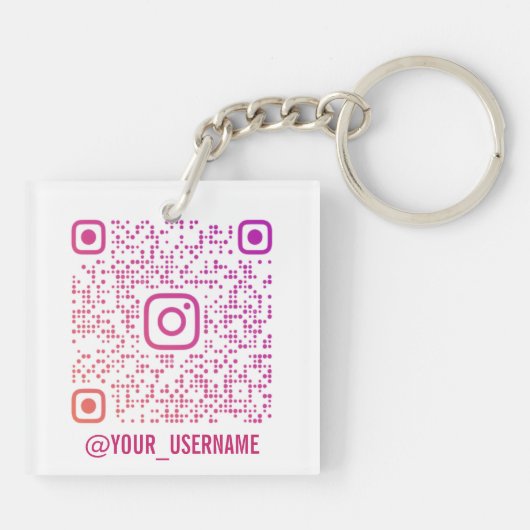 Aangepaste sociale media QR-code Promotionele mark Sleutelhanger (Achterkant)