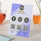 Aangepaste Sociale Media QR Code Sign - Rood Reclamebord Met Voetstuk (Insitu)