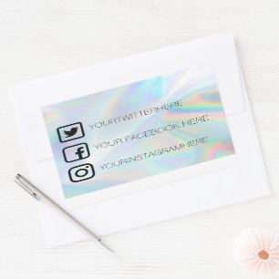 Aangepaste sociale media stickers Faux Holo