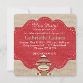 Aangepaste Sock Monkey verjaardagsfeestje uitnodig Kaart (Voorkant)