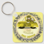 aangepaste SOCRAK Monkey Taxi-naam Sleutelhanger (Voorkant)