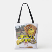 Aangepaste Softbal Moeder Fotocollage Tote Bag (Achterkant)