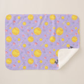 Aangepaste softbal naam nummer paarse hart sherpa deken (Voorkant (horizontaal))