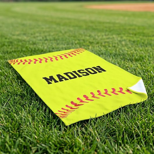 Aangepaste Softbal Speler Naam, Teamnaam of Tekst Handdoek