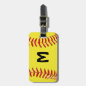 Aangepaste Softball-Bagagelabels, 7 tekstvakken Bagagelabel (Voorkant verticaal)