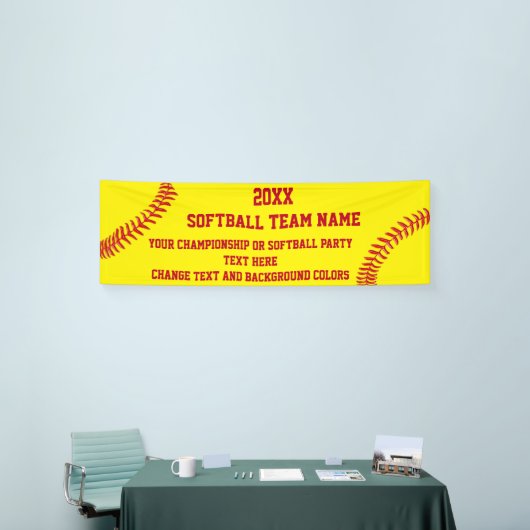 Aangepaste Softball Banner Jouw tekst en kleuren (Beurs)