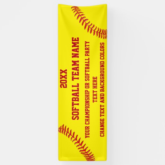 Aangepaste Softball Banner Jouw tekst en kleuren (Verticaal)