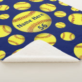 Aangepaste Softball Blanket Alle kleuren, Softball Sherpa Deken (3/4)
