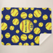Aangepaste Softball Blanket Alle kleuren, Softball Sherpa Deken (Voorkant (horizontaal))