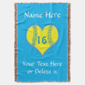 Aangepaste Softball Blanket met Jouw tekst Deken (Voorkant Verticaal)