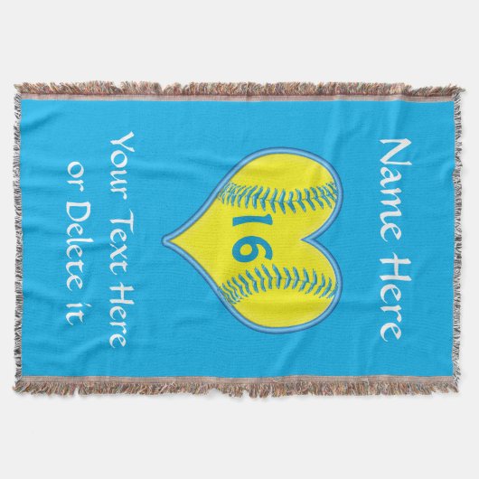 Aangepaste Softball Blanket met Jouw tekst Deken (Voorkant)