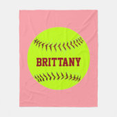 Aangepaste Softball Fleece Blanket (Voorkant)